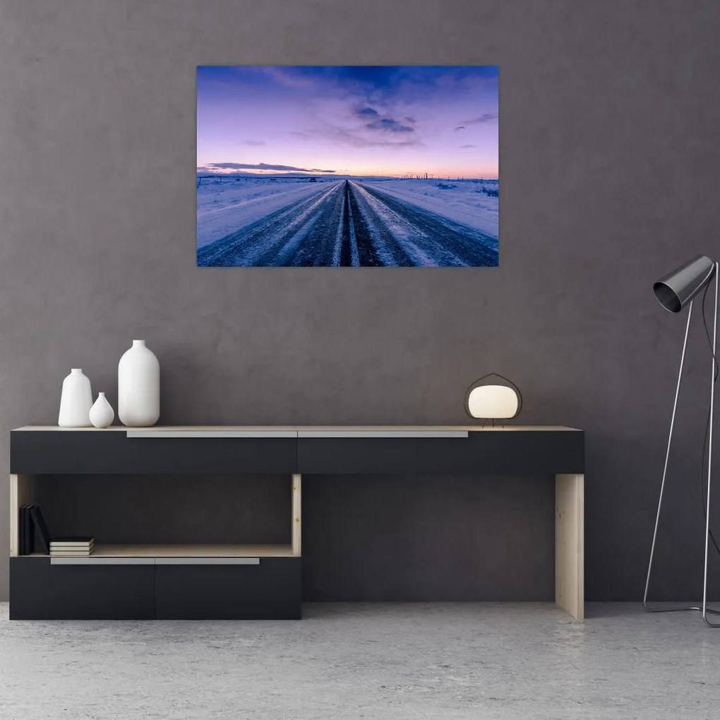 Tablou - autostrada iarna (90x60 cm)