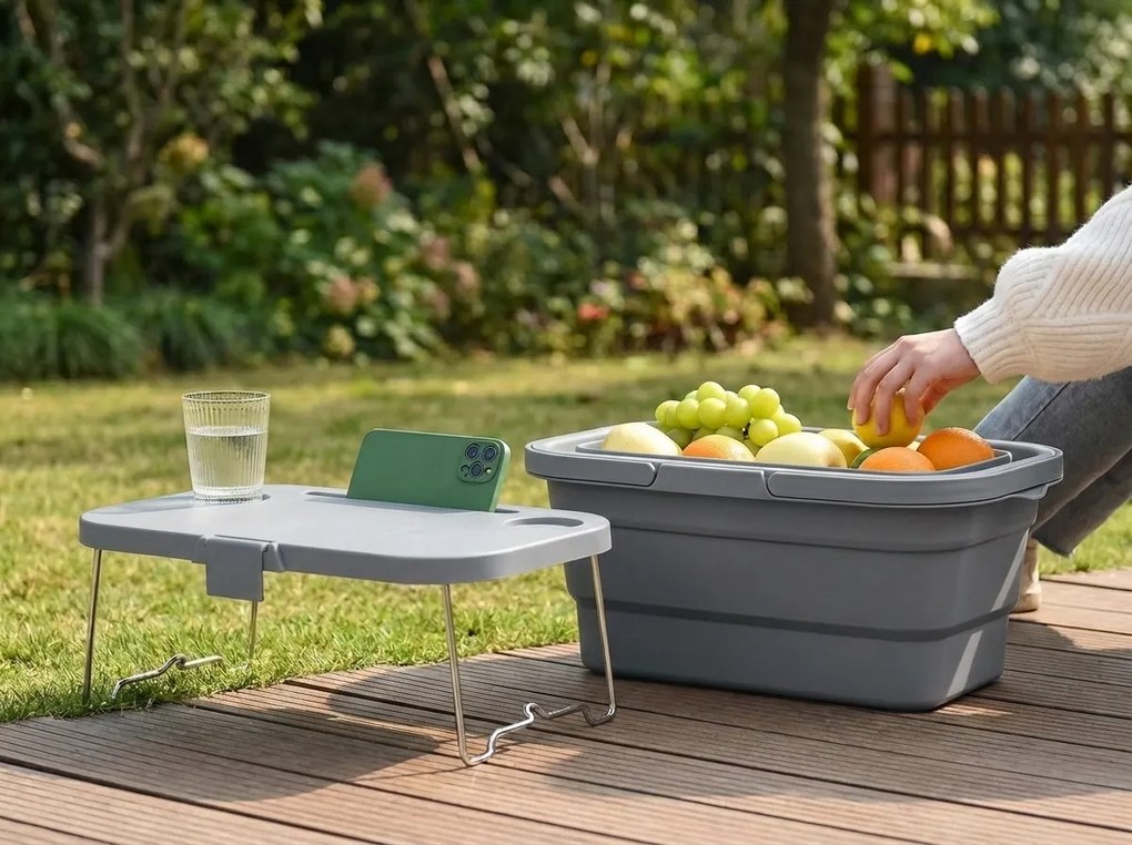 Cos de picnic pliabil TRIGO 3in1, gri