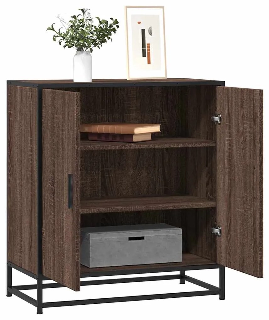 vidaXL Dulap, stejar maro, 68x35x76 cm, lemn prelucrat și metal