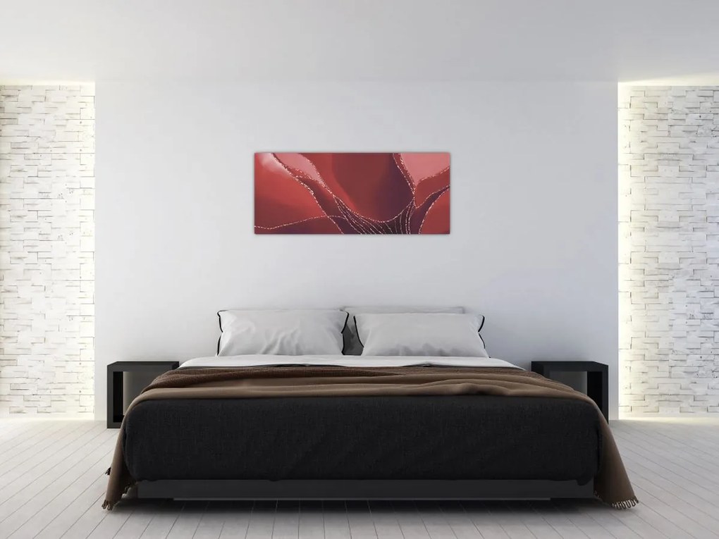 Tablou - Floare abstractă roșie N⁰2 (120x50 cm)