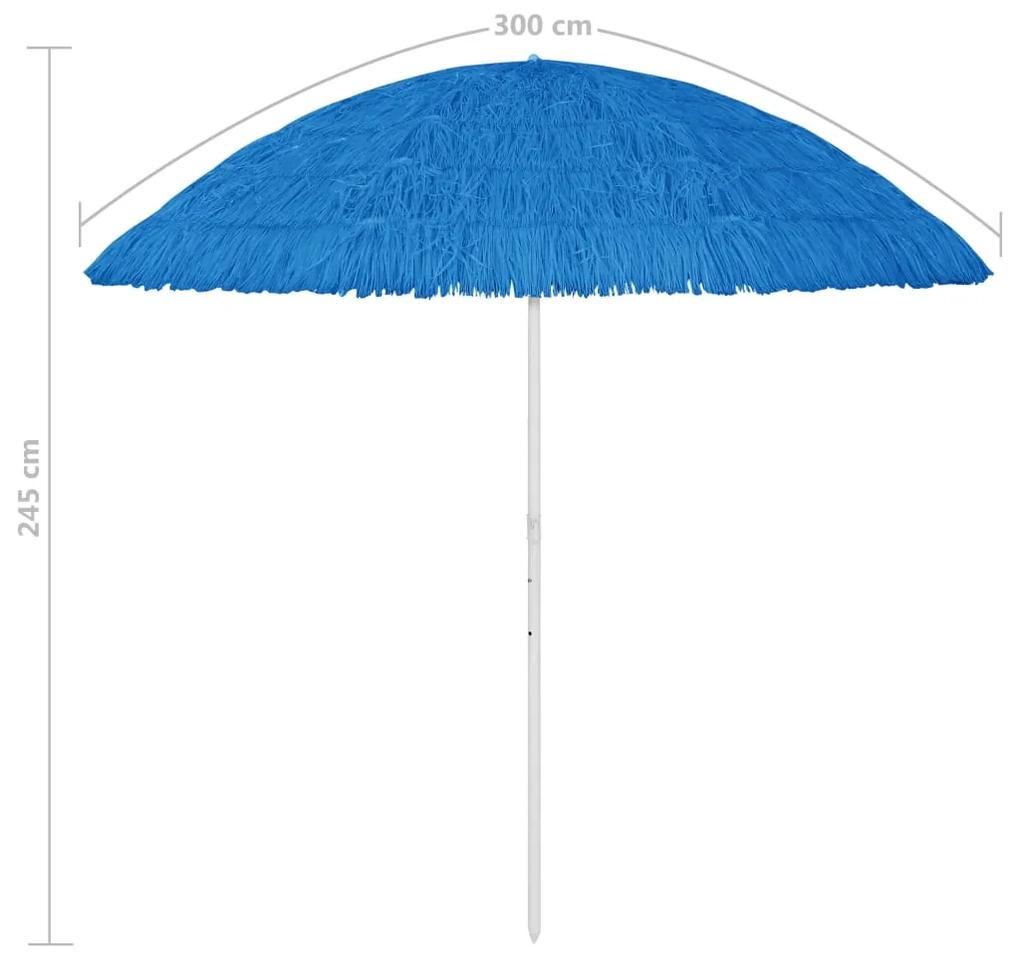 Umbrela de plaja Hawaii, albastru, 300 cm Albastru, 300 cm