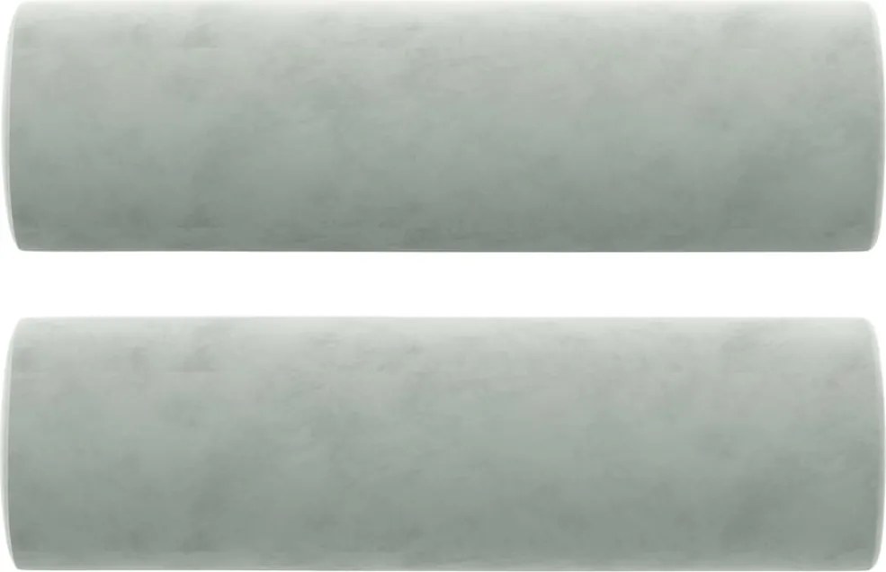 vidaXL Perne decorative, 2 buc., gri deschis, Ø15x50 cm, catifea