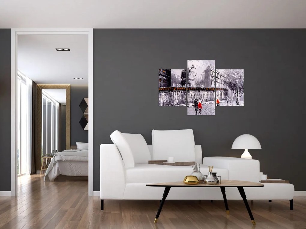 Tablou - Pictură în ulei a orașului II. (90x60 cm)