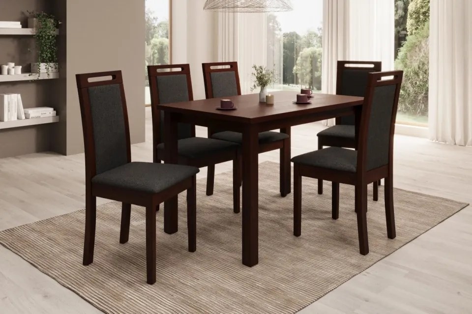 Scaun tapitat, din lemn, Nola VI, ADRK Furniture (Culoare: Negru / Opium 20)