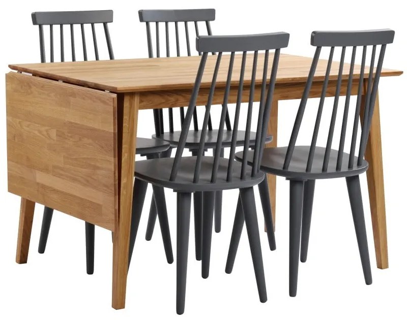 Masă de dining pliabilă din lemn de stejar natural Rowico Mimi, 120 x 80 cm