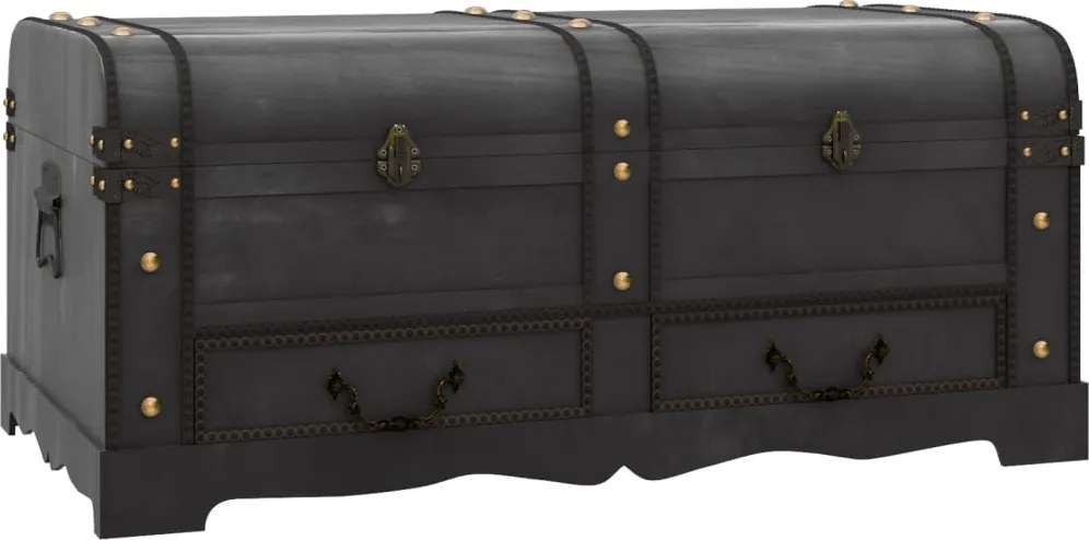 vidaXL Cufăr vintage mare, negru, lemn