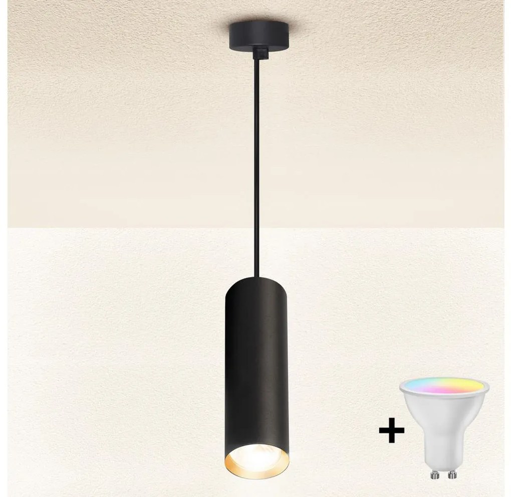 Brilagi - Pendul LED reglabil pe cablu SELE 1xGU10/6,5W/230V negru/auriu