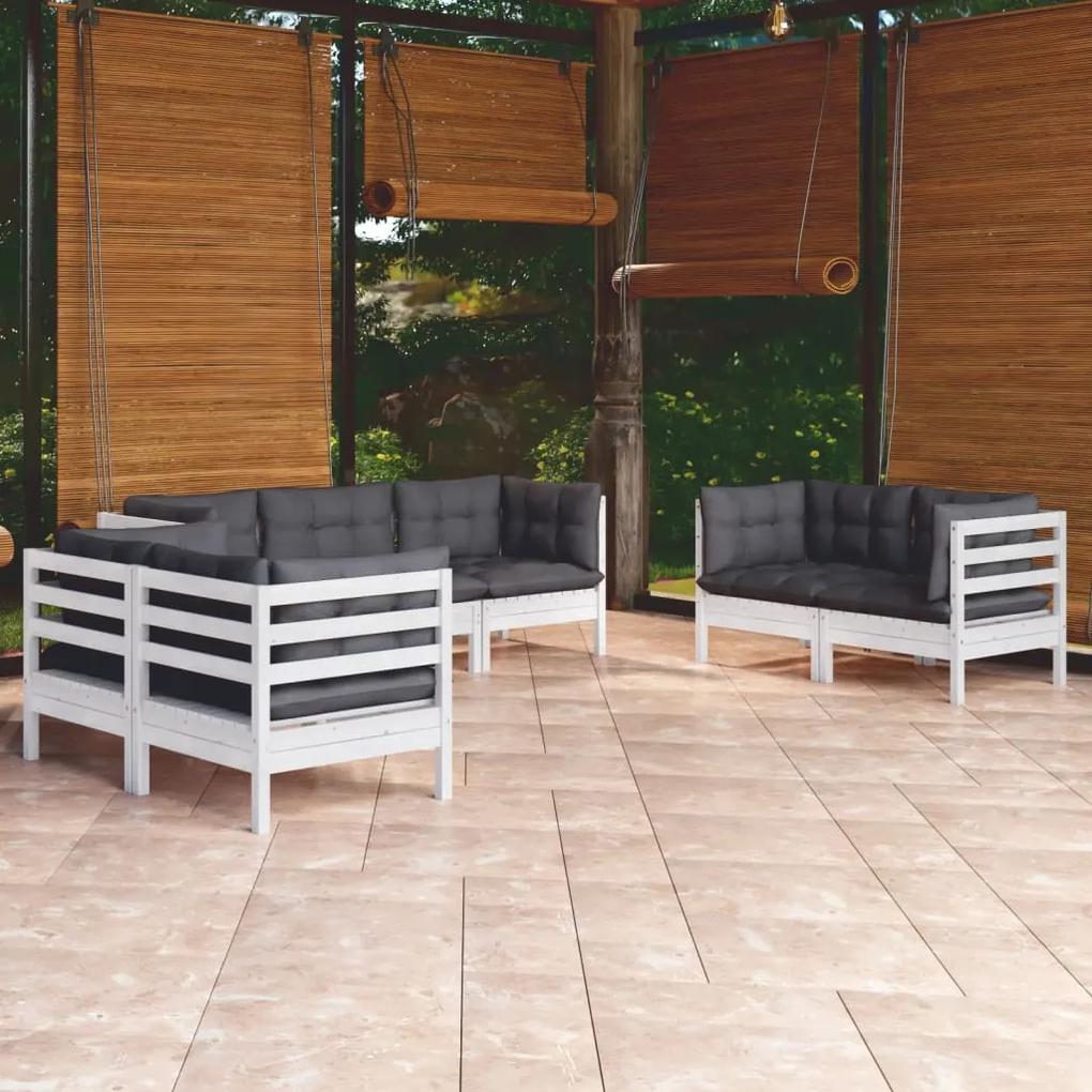 3096257 vidaXL Set mobilier grădină cu perne, 7 piese, lemn masiv de pin