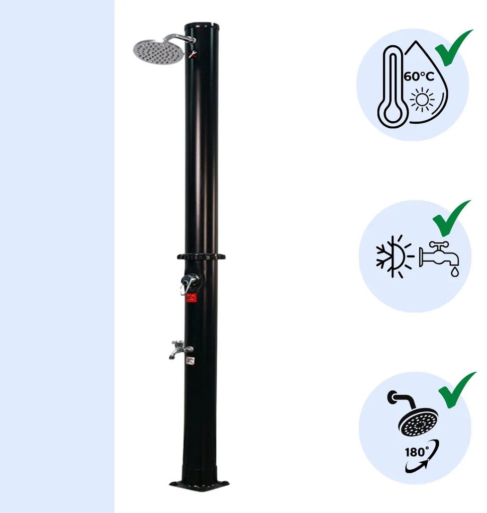 Duș solar DELFINA, 20 l, negru Jurhan