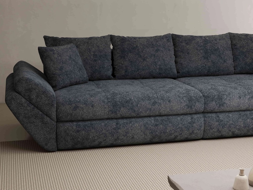 Canapea extensibilă dumonde cu ladă de depozitare si sezut confortabil din spuma high-density, Loana Euphoria Grafit 300x100 cm