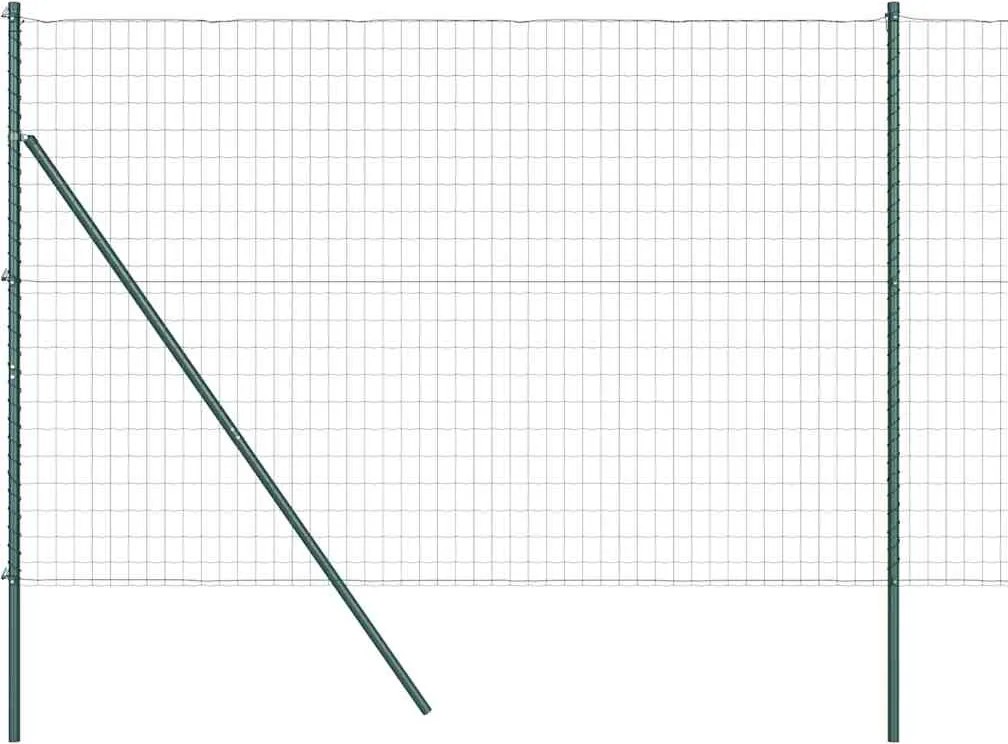 vidaXL Gard cu Stâlp Verde 1,6 x 10 m Oțel și PVC