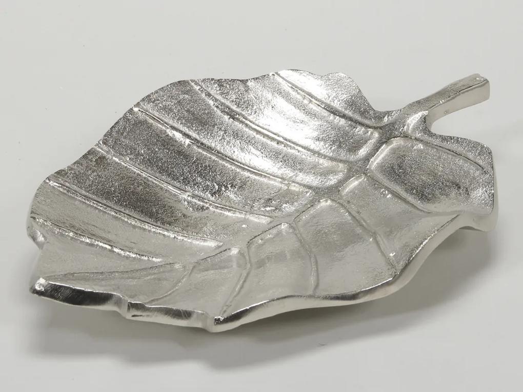 Platou metalic, model frunza, 29x19cm