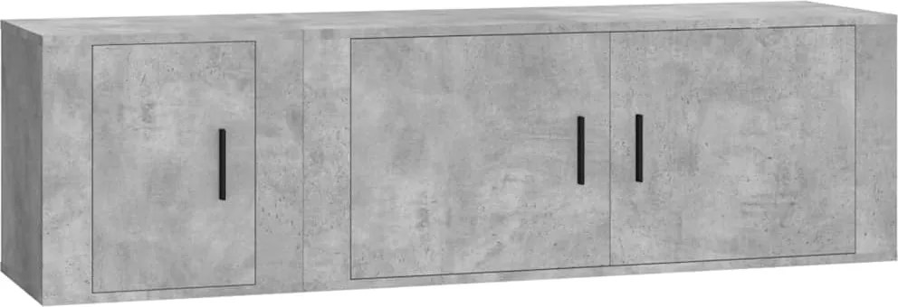 vidaXL Set dulap TV, 2 piese, gri beton, lemn prelucrat