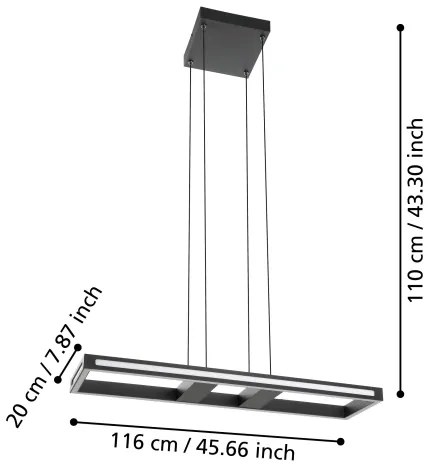 Lustră LED dimabilă pe cablu Eglo 99678 SALVILANAS-Z LED/21W/230V 2700-6500K