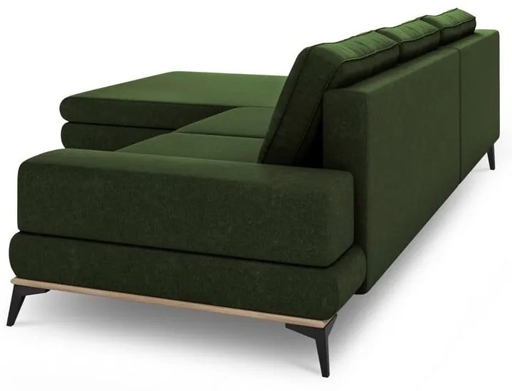 Colțar extensibil cu șezlong pe partea stângă, Windsor &amp; Co Sofas Planet, verde smarald