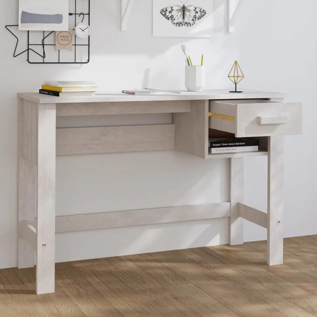Birou, alb, 110x40x75 cm, lemn masiv de pin Alb