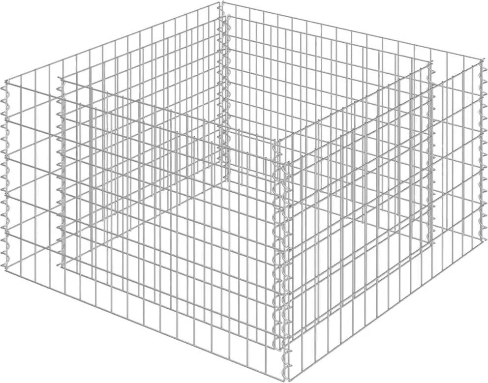 vidaXL Strat înălțat gabion, 90 x 90 x 50 cm, oțel galvanizat