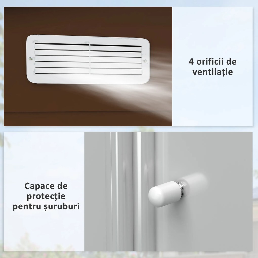 Outsunny casuta ustensile, magazie de gradina, sopron pentru unelte de exterior 277x195x192cm, Maro | Aosom Romania