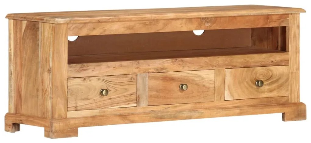 Comoda TV, maro, 110x30x40 cm, lemn masiv de acacia 1, Maro