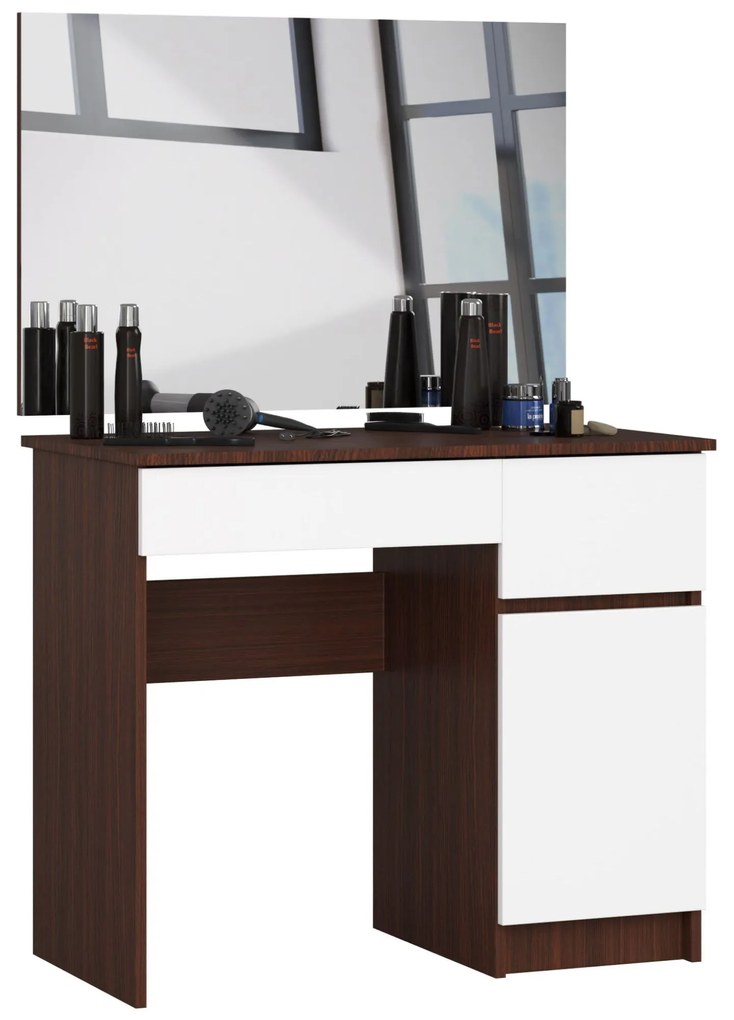 Masă de toaletă Parijat (wenge + Alb) (cu oglindă) (D). 1070901