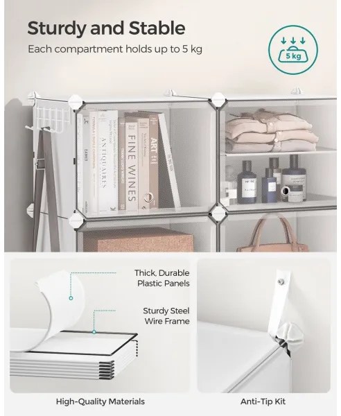 Raft modular cu compartimente BOXIFY, alb