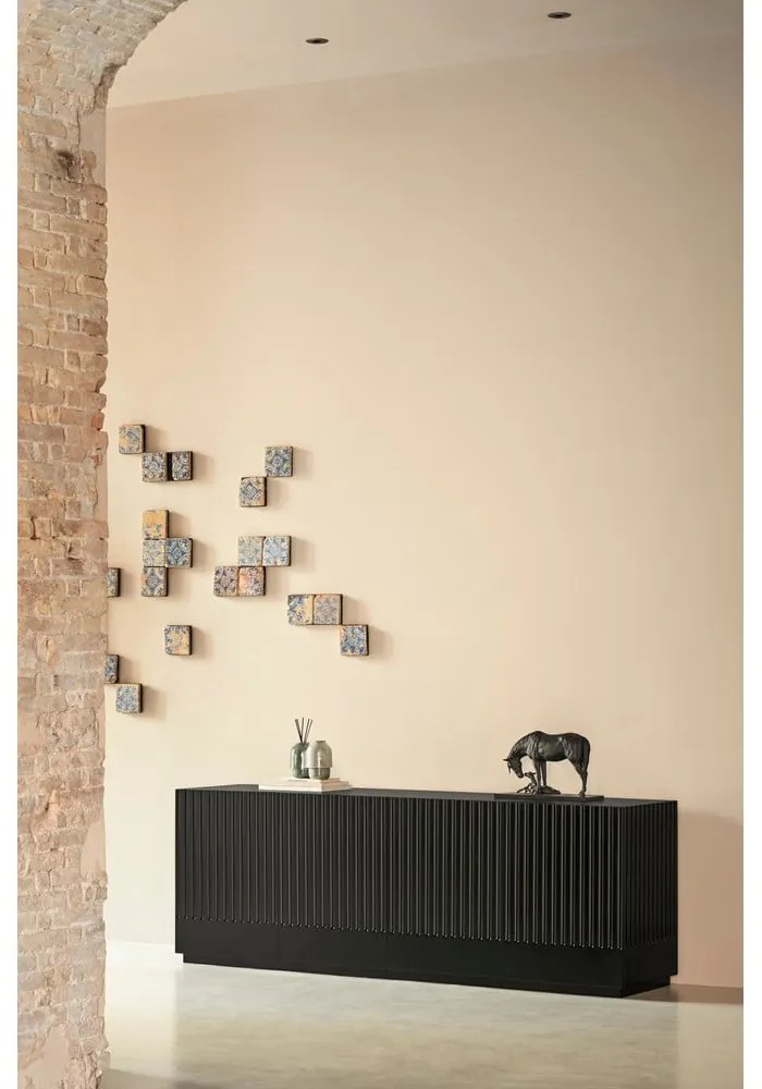 Comodă Teulat Doric, lățime 200 cm, negru