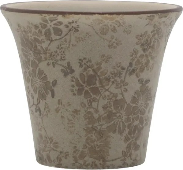 Ghiveci din ceramica, cu motive florale, D14.5cm, Melun