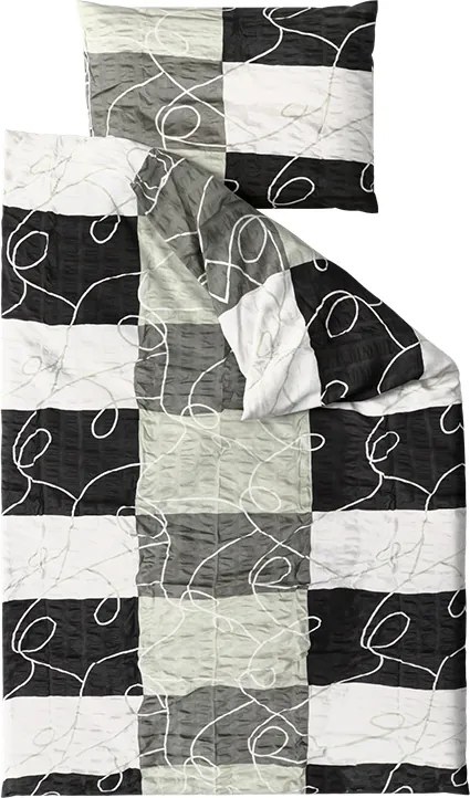 Lenjerie de pat creponata KASPARO BLEND gri Dimensiune lenjerie de pat: 70 x 90 cm | 140 x 200 cm