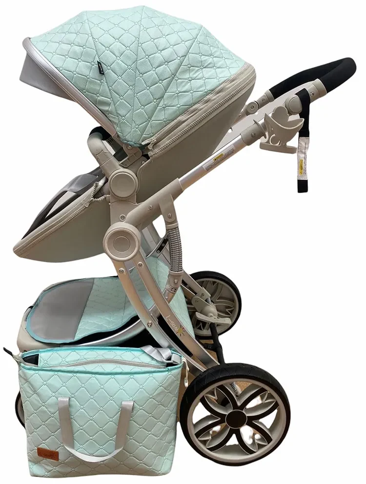 Carucior 2 in 1 cu landou transformabil in parte sport, 0-36 luni, Turcoaz - CPC-15-turcoaz