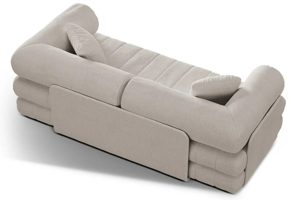 Canapea bej extensibilă cu tapițerie din țesătură bouclé 206 cm Kemi – Cosmopolitan Design