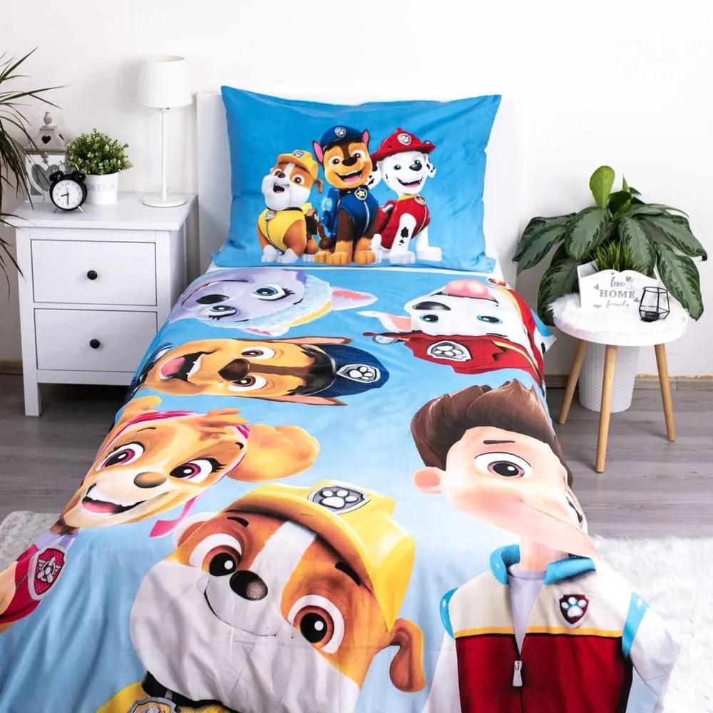 Lenjerie de pat pentru copii din microfibră pentru pat de o persoană 140x200 cm Paw Patrol – Jerry Fabrics