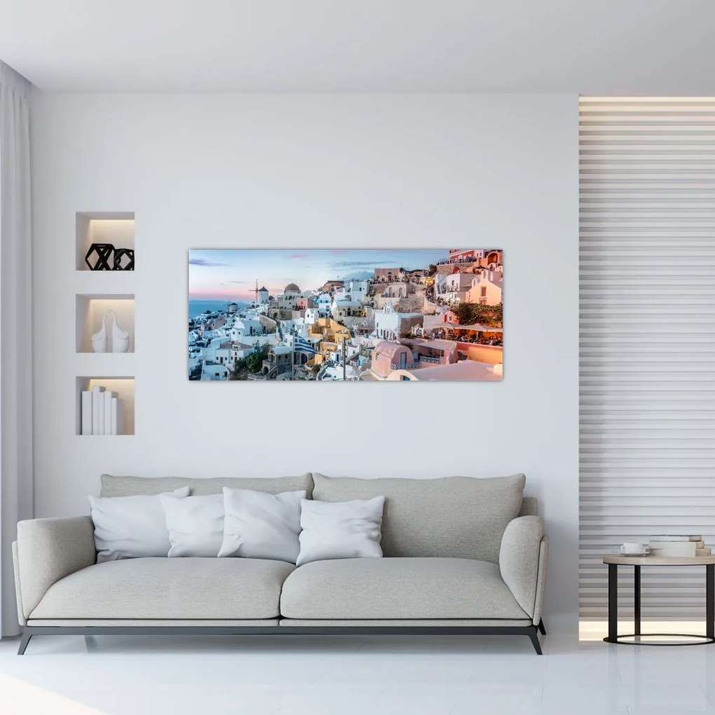 Tablou - Amurg în Santorini (120x50 cm)