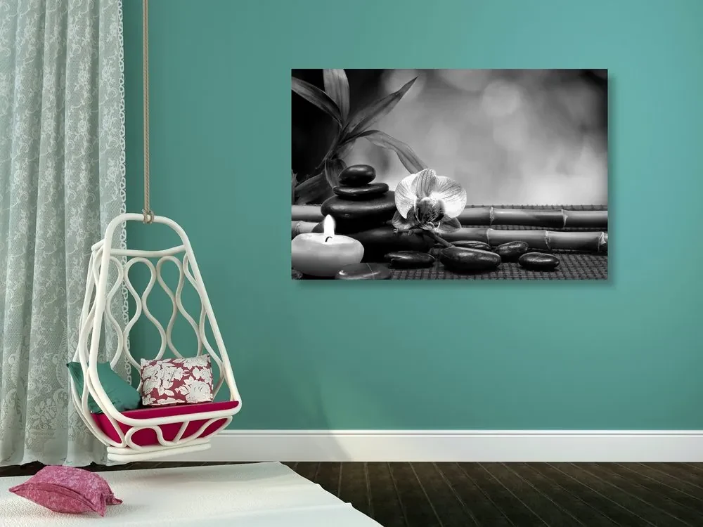 Tablou Feng Shui armonie în design alb-negru