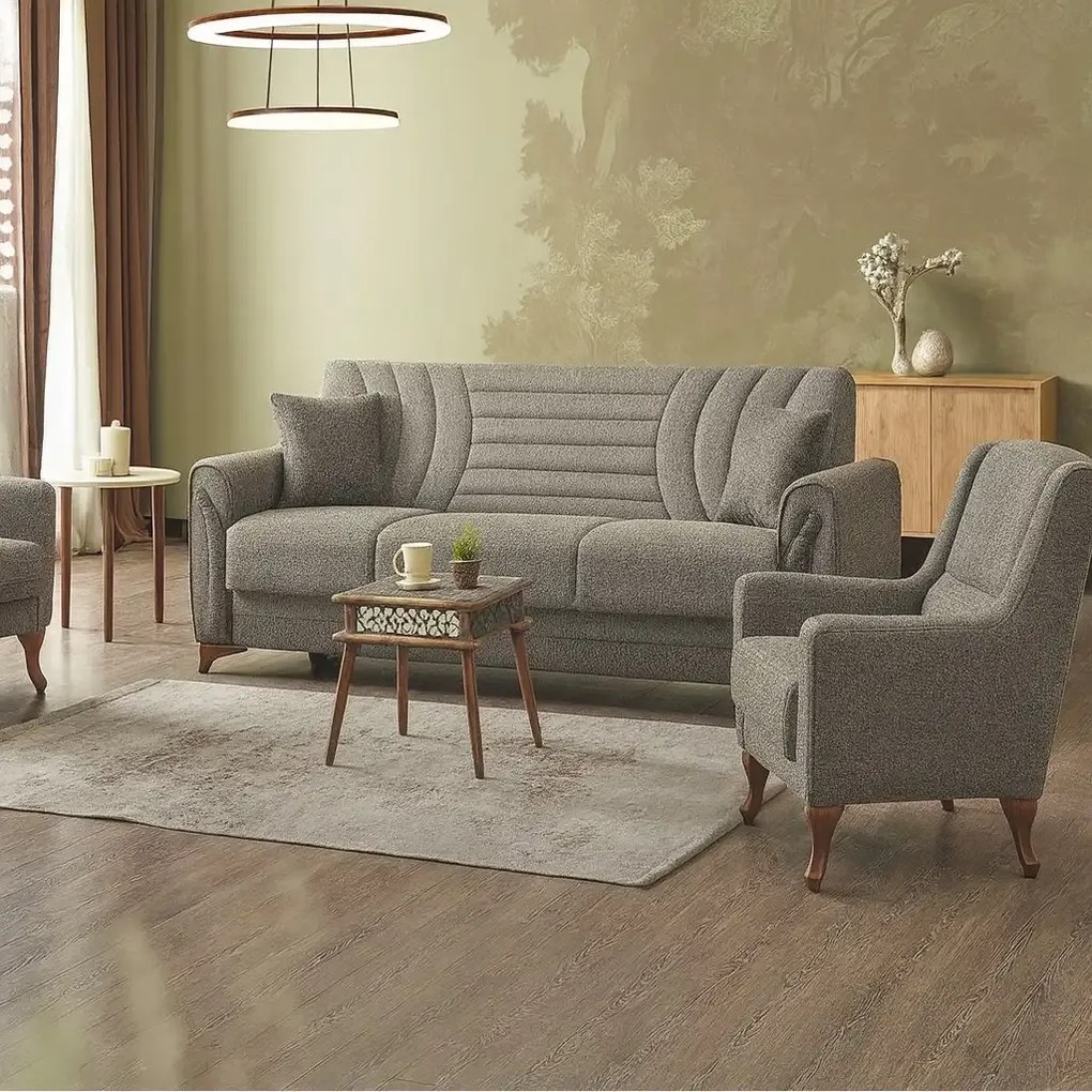 Set canapea cu 2 fotolii Tara Homs gri