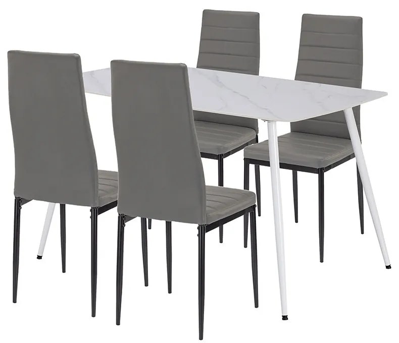 Renton 4+1 set de sufragerie gri-negru