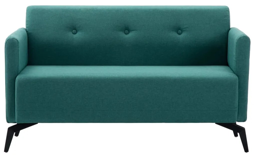 247182 vidaXL Canapea 2 locuri, tapițerie textilă, 115 x 60 x 67 cm verde