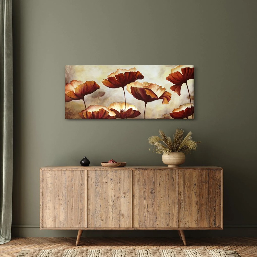 Tablou flori roșii (120x50 cm)