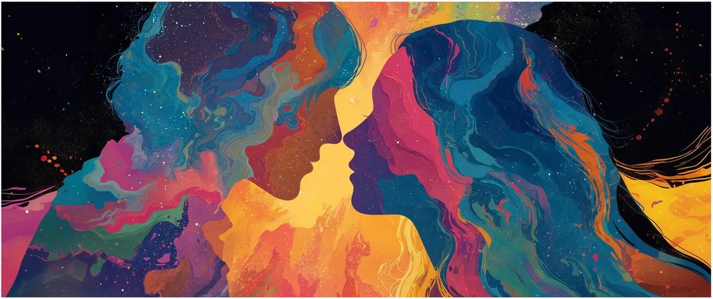 Tablou - Dragoste cosmică (120x50 cm)