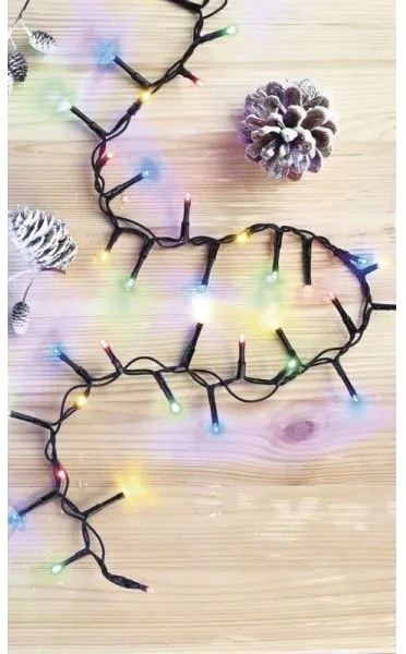 Ghirlandă LED pentru exterior, 300 LED, 11 m, IP44, multicoloră