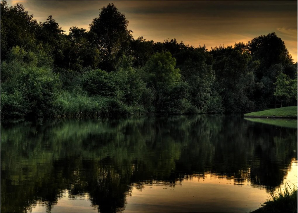 Tablou cu lac în pădure (70x50 cm)
