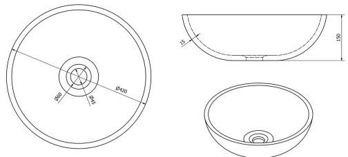 Sapho - Lavoar pentru blat PRIORI Ø 42 cm ceramică/verde