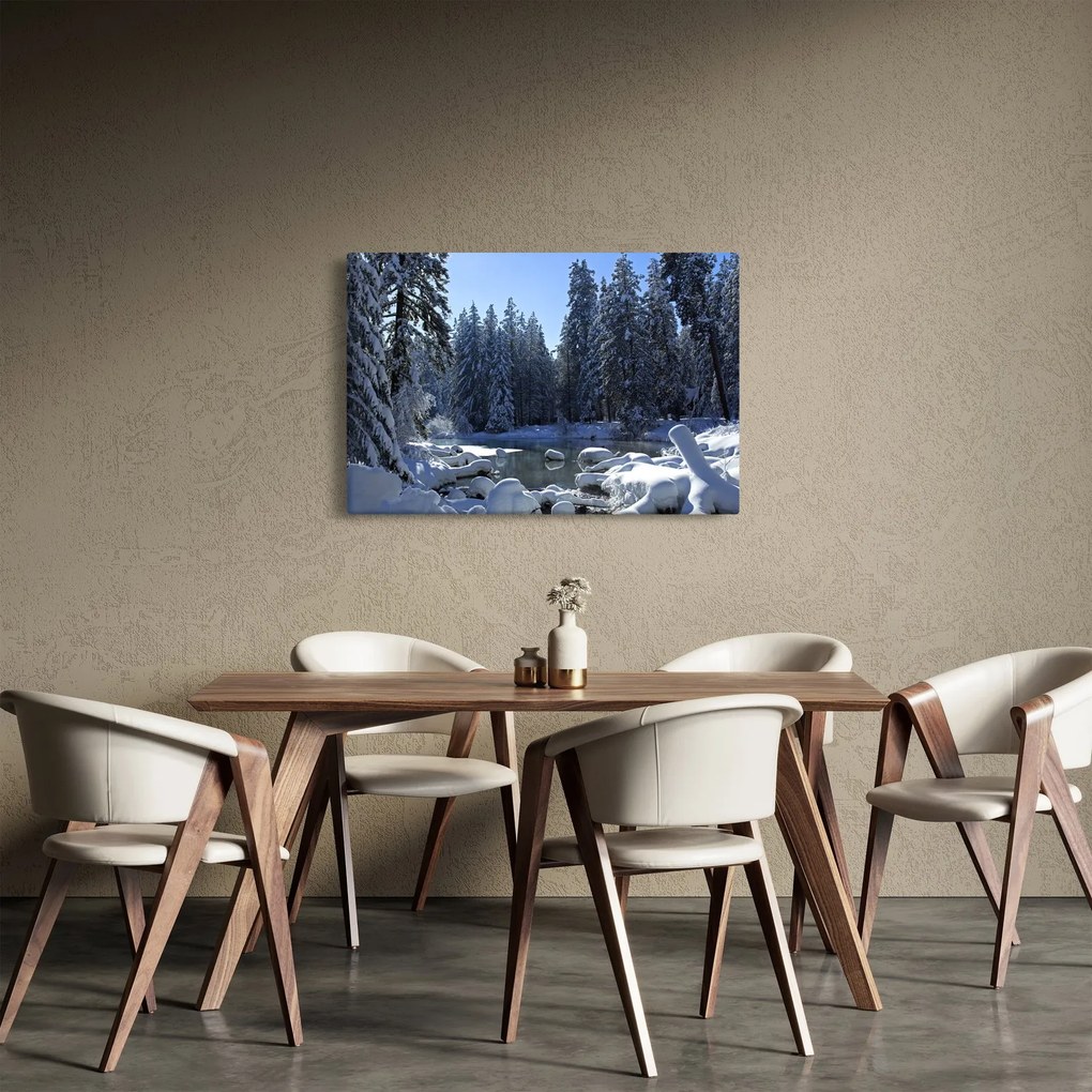 Tablou pădurii înzăpezite (90x60 cm)