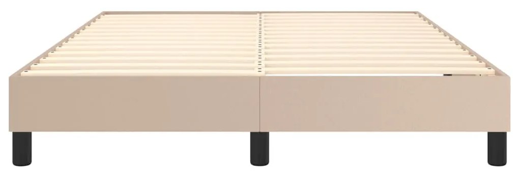Cadru de pat box spring, cappuccino, 140x190cm, piele ecologica Cappuccino, 25 cm, 140 x 190 cm
