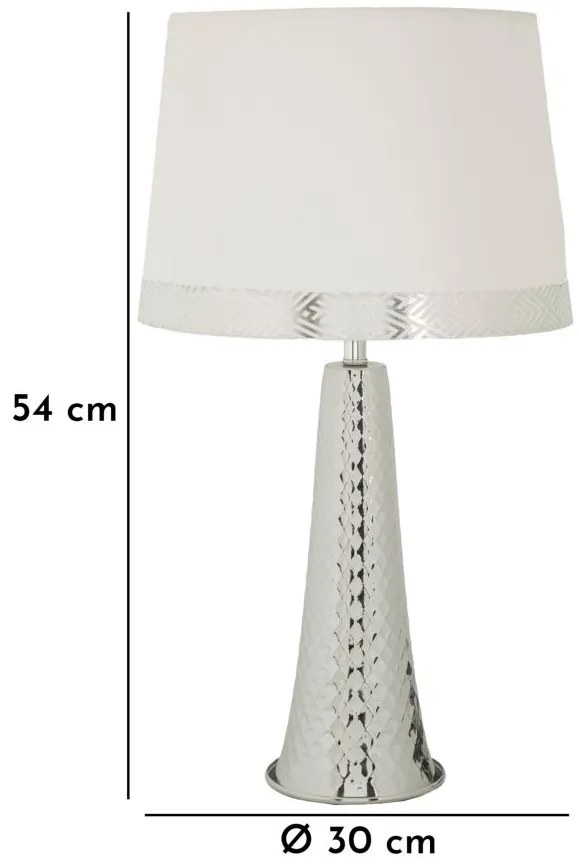 Mauro Ferretti Lampă De Masă Tower Argintie Cm 30 X 52 | Aosom Romania
