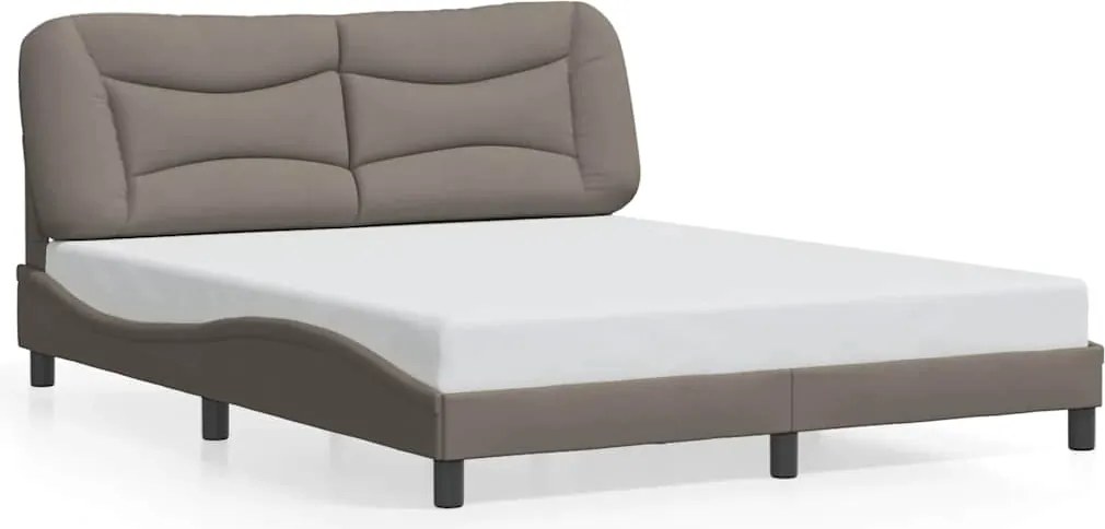 vidaXL Cadru de pat fără saltea, Hvar, gri taupe, 160x200 cm, textil
