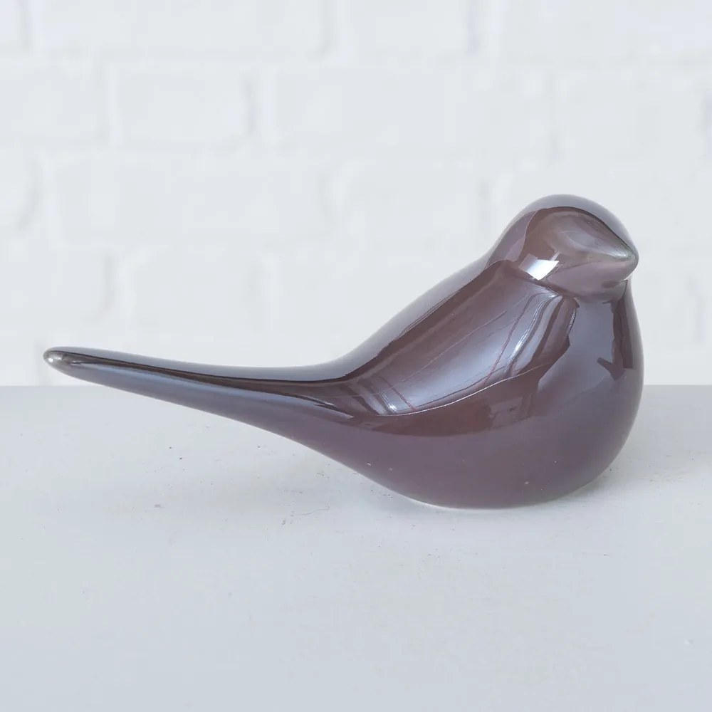 Decoratiune Bird, 16x7x7 cm, dolomita, mov inchis