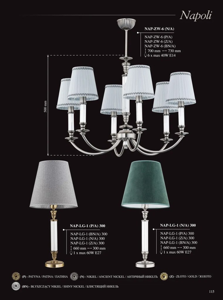 Veioza eleganta design clasic NAPOLI