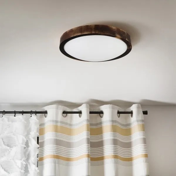 Brilagi - Plafonieră CARVALHO SLIM SMOKEY 1xE27/60W/230V, stejar, Ø 27,5 cm