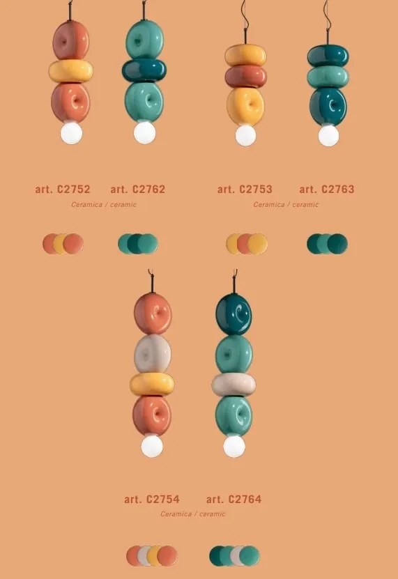 Lustra retro realizata manual din ceramica Bumbum