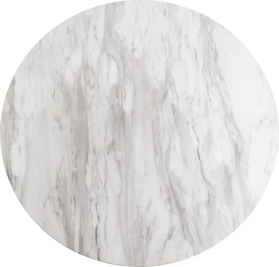 Masă de dining rotundă Bolzano 110x75 cm alb-alamă